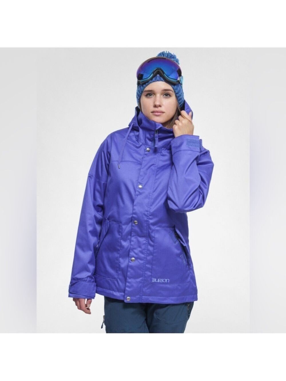 Burton DryRide Ginger Insulated Jacket Blue Hooded Sz XL Snowboard Ski Snow